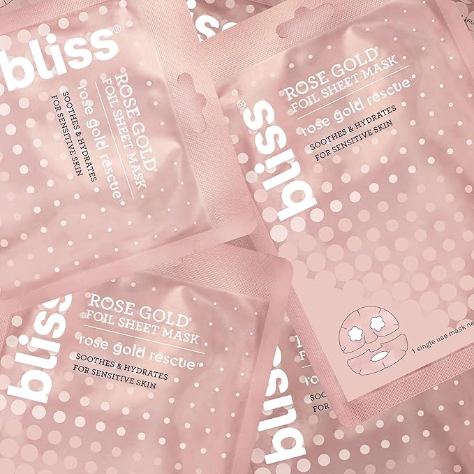 Bliss Skincare Sheet Masks - Sensitive Skin - Face Masks Pack - Biodegradable - 5pk