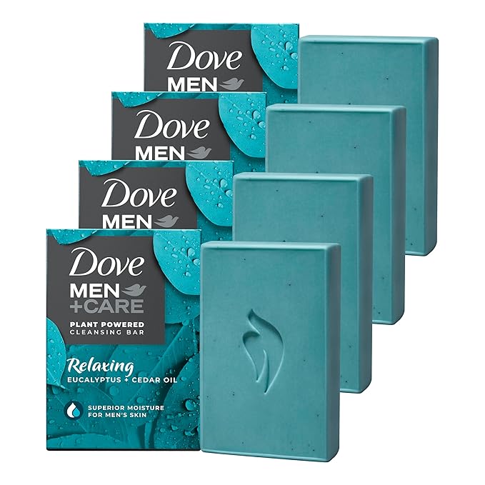 DOVE MEN CARE Plant-Based with Eucalyptus and Moisture for men`s skin, 5 Ounce (pack of 4)