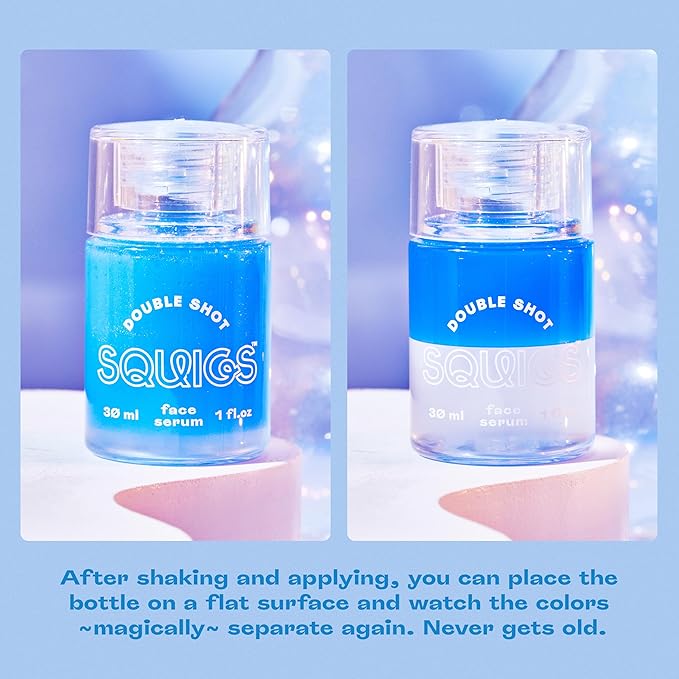 Squigs Bi-Phase Hyaluronic Acid Serum for Face - Ayurvedic Hydrating Face Serum with Niacinamide, Squalane & Turmeric for Moisturized, Glowing Skin - Vegan, Clean Beauty & Paraben Free - 1 FL OZ