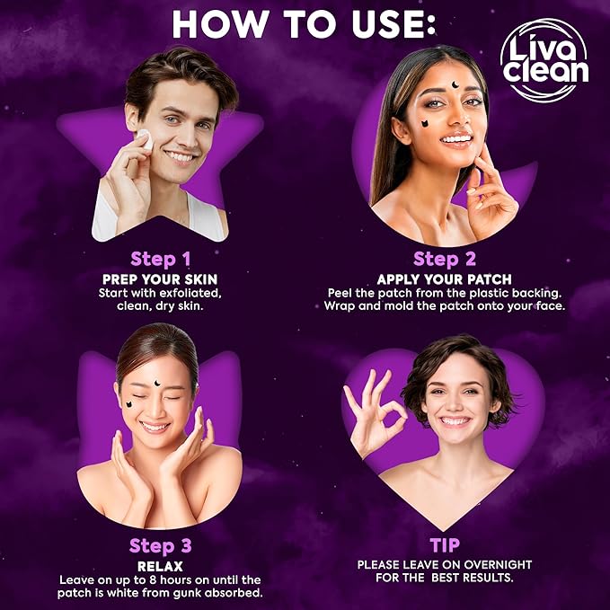 LivaClean 250CT Black Star Pimple Patches Midnight Magic w/Salicylic Acid & Tea Tree Oil - Pimple Patches for Face, Hydrocolloid Acne Patch, Cute Face Stickers, Zit Patch