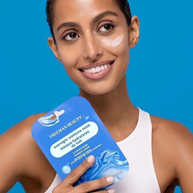Freeman 4 Piece Moisture Mask Face Set, Hydrating Face Masks & Under Eye Mask For Puffy Eyes, Hydrogel Masks For Dry Skin, Hyaluronic Acid, Travel-Friendly, Vegan & Cruelty Free Skincare