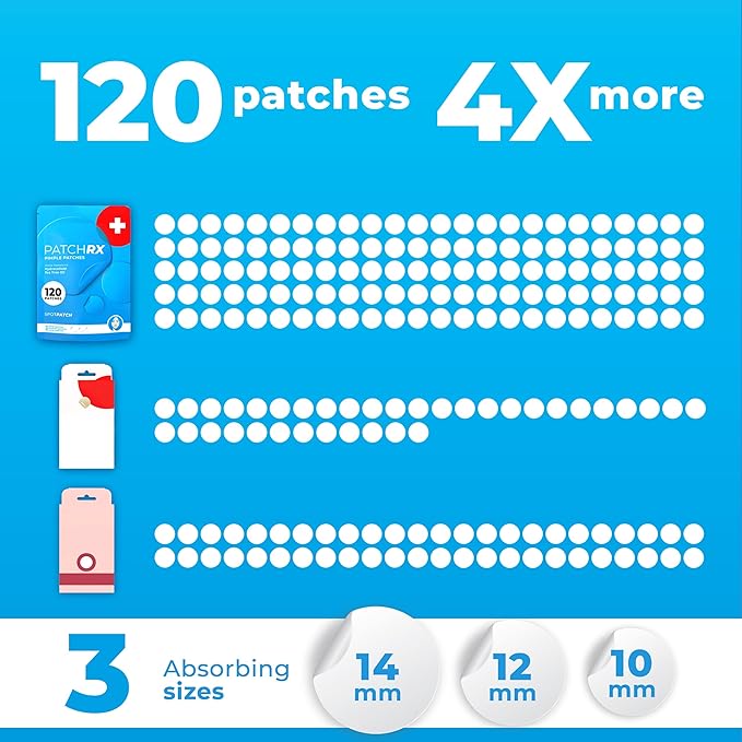 Pimple Patches for Face (120 Patches), Hydrocolloid Acne Patches with Tea Tree Oil, Pimple Patch Pimple Stickers - Hydrocolloid Patch Acne Dots - Acne Pimple Patches For Face - Zit Patches