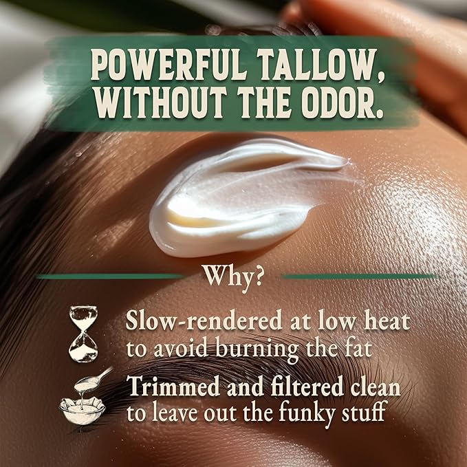 Wrath & Remedy Handmade Whipped Organic Beef Tallow for Skin - 4 OZ (Eucalyptus) — Grass Fed Beef Tallow Moisturizer and Honey Balm for Silky, Sensitive-Skin, Eczema, Rosacea - Free of Harsh Chemicals