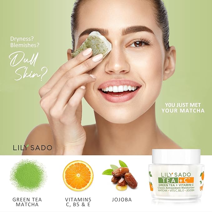 LILY SADO TEA+C™ Green Tea & Vitamin C Moisturizer - Antioxidant, Anti-Aging Anti-Wrinkle Daily Moisturizing Lotion - Hydrates, Softens, Firms & Tones for Luscious, Radiant Skin. For Women & Men