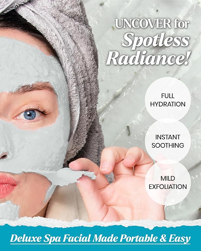 LINDSAY Cool Tea-Tree Modeling Mask Cup Pack - Korean Skin Care Face Mask Modeling Pack – Single-Use Cooling Moisturizing Face Mask w/Spatula Spoon – Spa Facial Peel-off Mask (6 ea, 0.36 lb)