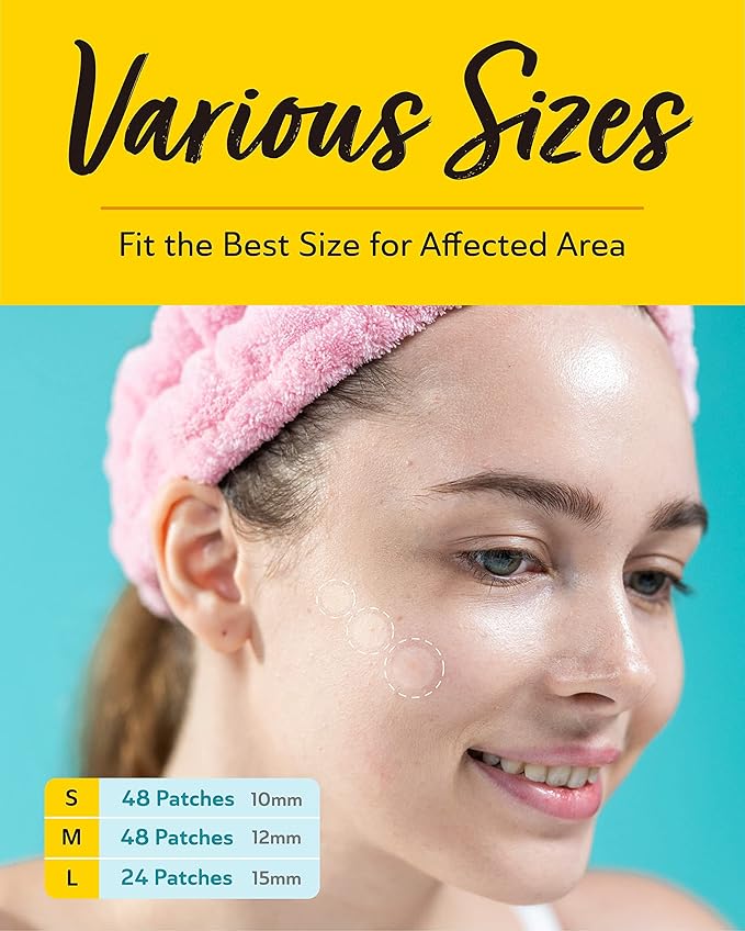 Invisible Pimple Patches for Cystic Acne - Premium Hydrocolloid Acne Patches & Zit Stickers, Cystic Acne Patch with Matte Finish - 240 Count - 3 Sizes Invisible Plus (Clear Patch)