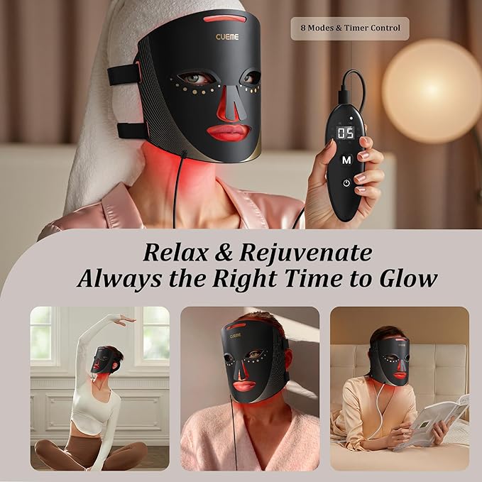 Red Light Therapy for Face, FDA-Cleared 8-Modes Red Light Therapy Mask for Wrinkles, Acne Treatment, and Skin Care, Portable Facial Mask, Unique Gift for Women - Mom, Sister, Girlfriend, and Wife