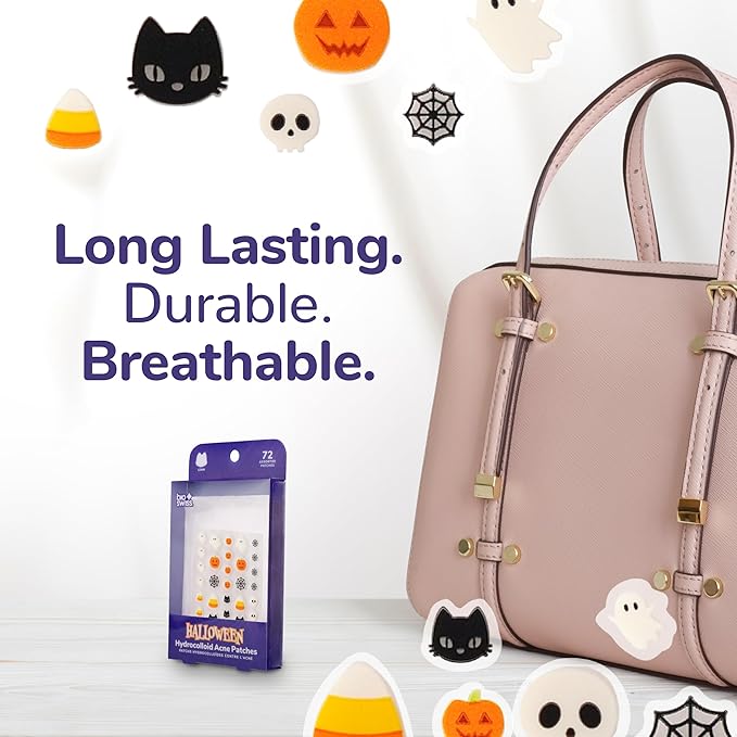 BioSwiss Pimple Patches, Halloween Acne Patch for Zits and Blemishes, Hydrocolloid Spot Stickers for Face and Skin, 72 Count