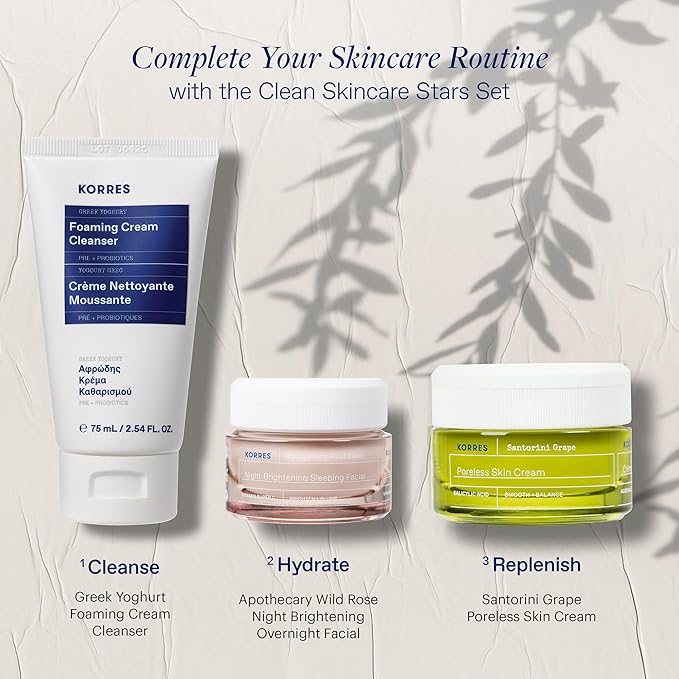 KORRES Greek Yoghurt Foaming Cream Cleanser, Hydrating, Deep Cleansing Skin Care, Makeup Remover, Face Wash for Women, Cream to Foam Facial Cleanser for Dry, Oily, Sensitive, Any Skin Type, 2.5 fl oz