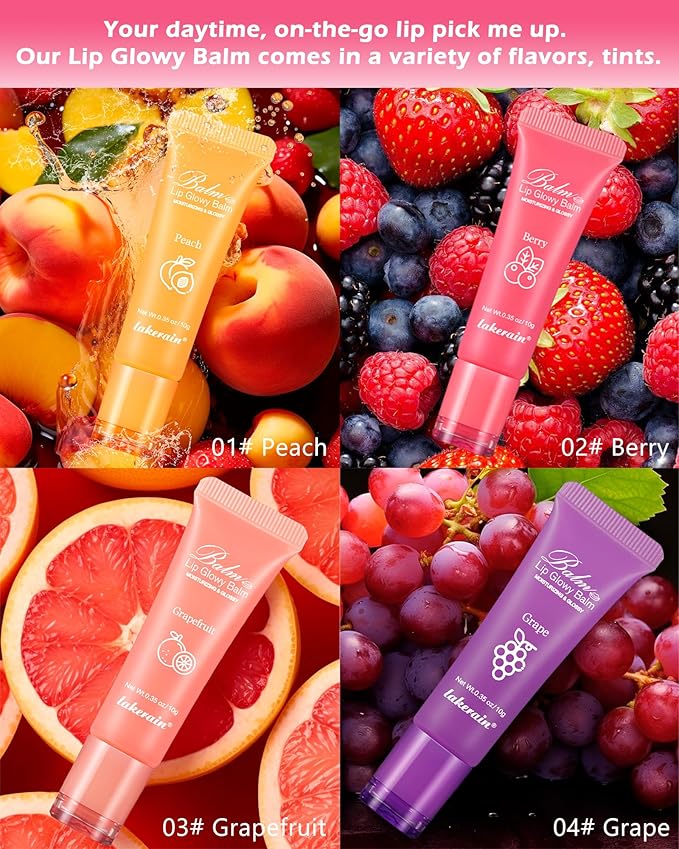 Hydrating Lip Glowy Balm, Ultra-Nourishing Lip Balm-02#Berry