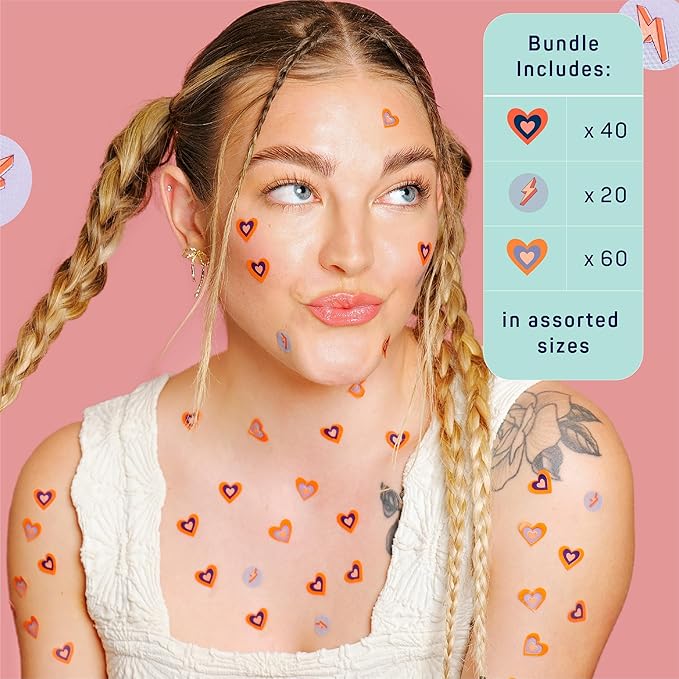 SpaLife Hydrocolloid Heart Pimple Patch Duo – Overnight Acne Patches for Blemishes, Redness & Oil Control – 62 Assorted Spot Patches for All Skin Types