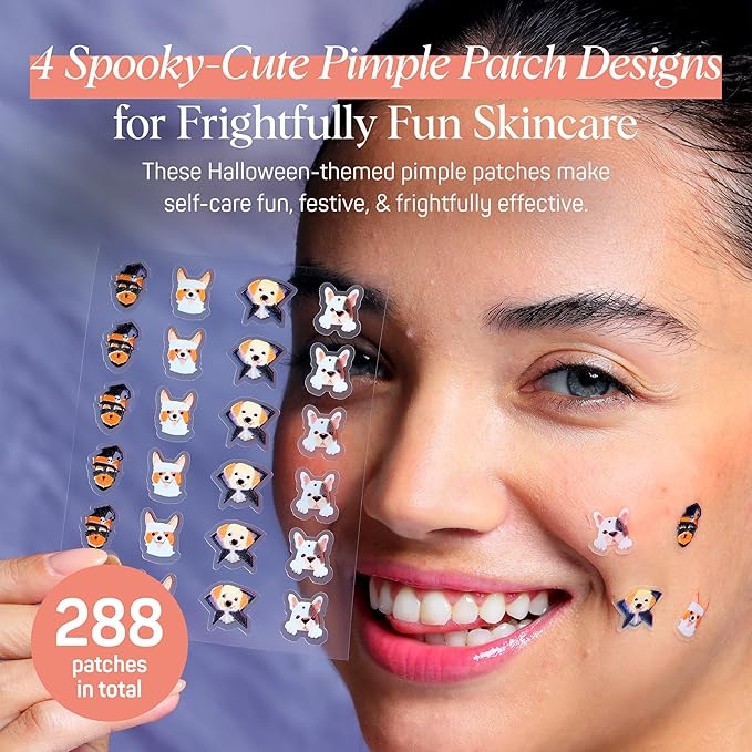 SpaLife Beauty Halloween Pimple Patches for Face | Korean Hydrocolloid Zit Patches for Face | Pimple Stickers Halloween Gifts for Women | Blemish Patch | Cute Acne Patch | 288 Count