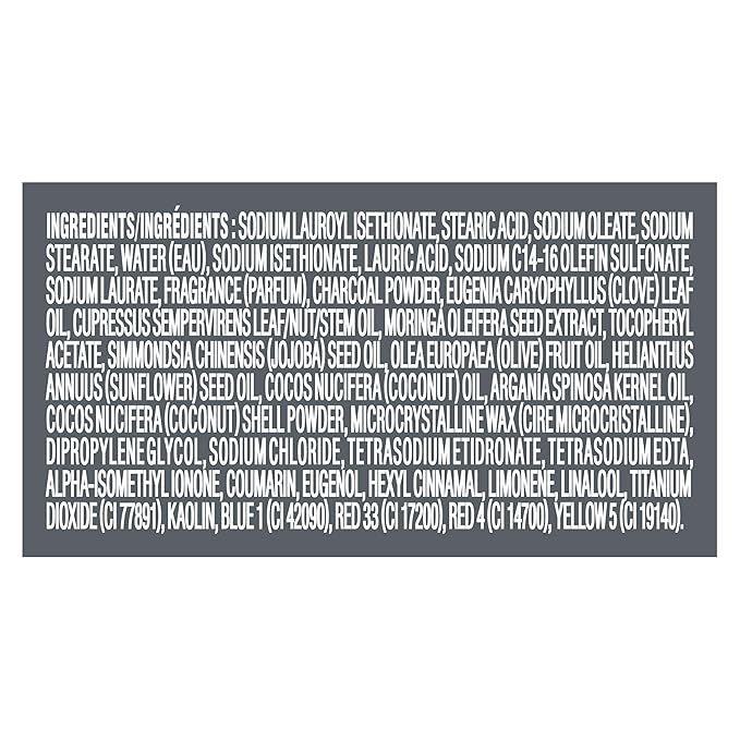 DOVE MEN + CARE Cleansing Bar Soap Charcoal + Clove Oil 4 Count to Rebuild Skin in the Shower, a 4in1 Hair, Body, Face & Shaving Bar with Plant-Based Cleanser and Natural Oils 5 oz