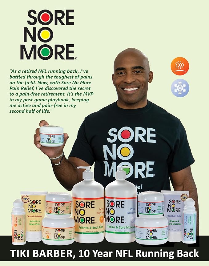 Sore No More Warm Arthritis Pain Relief Roll On – Targeted Reliever for Back, Neck, Hands & Feet – Soothing & Fast-Acting Formula for Aches and Pains – Non-Greasy with Orange Aroma – 3 oz