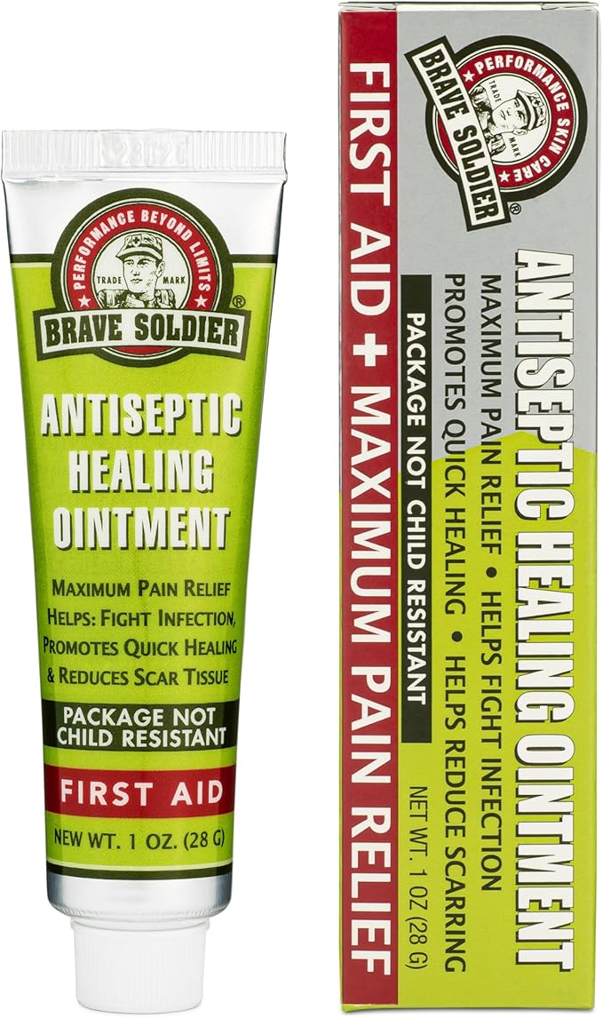 Brave Soldier Antiseptic Healing Ointment - Best Wound Care & Skin Repair Cream with Tea Tree Oil - First Aid Supplies for Burns, Wounds & More, 1 Ounce