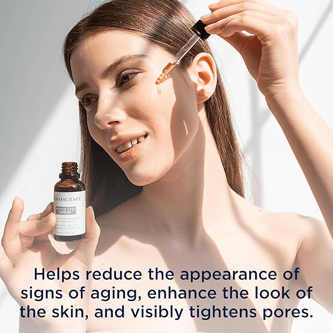 ALPHASCIENCE PHYTIC TC SERUM - Helps Reduce Signs of Aging, Wrinkles, Acne Scars & Fine Lines - for Oily & Acne Prone Skin - Free of Fragrances, Preservatives, and Alcohol - 30 ml / 1 fl. oz.