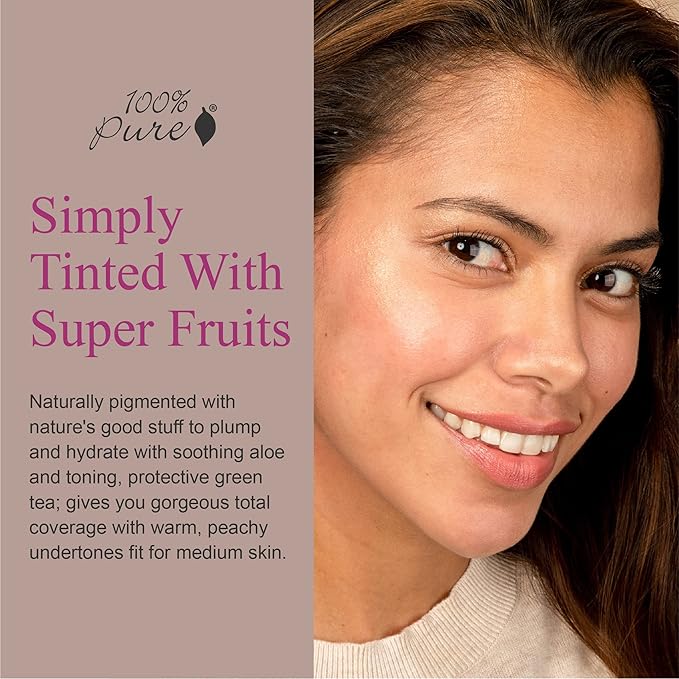 100% PURE Water Foundation Full Coverage Hydrating Makeup, Fl Oz