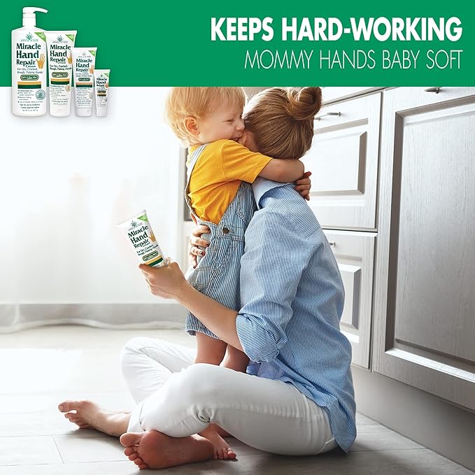 Miracle of Aloe Miracle Hand Repair Cream 1 oz Healing Aloe Vera Lotion for Dry, Cracked Hands with 60% Ultra Aloe Gel - Moisturizes, Softens, and Repairs - Non-Greasy (12-Pack)