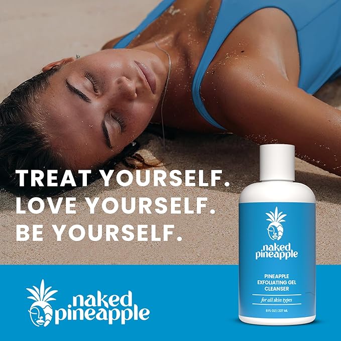 Pineapple Exfoliating Gel Cleanser with Enzymes - Gentle Daily Hydration and Radiance for All Skin Types - 8oz