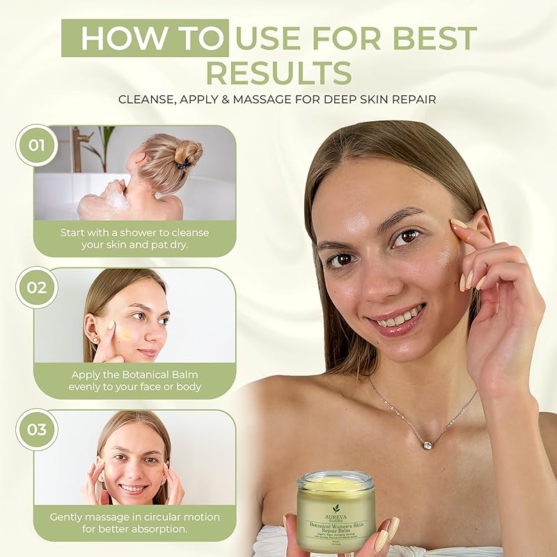 Botanical womanβs skin repair balm β Anti-Aging Moisturizer for Face, Body, Neck & DΓ©colletΓ© β Soothes Redness, Dryness, Itchy Skin β Calendula, Chamomile, Ginseng β 2oz Unscented