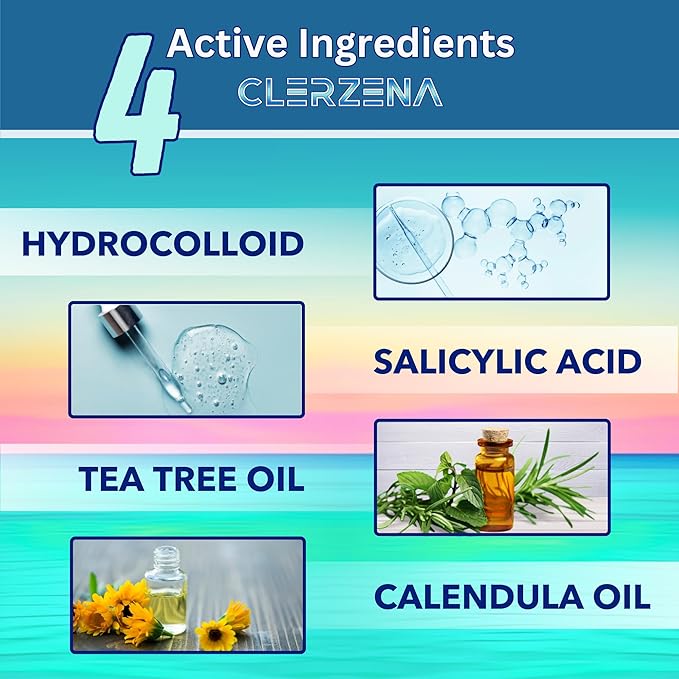 Star Pimple Patches for Face | Star Acne Patches Salicylic Acid, Tea Tree Oil and Calendula Oil | Star Pimple Patches Cute Teen Acne Treatment for Girls