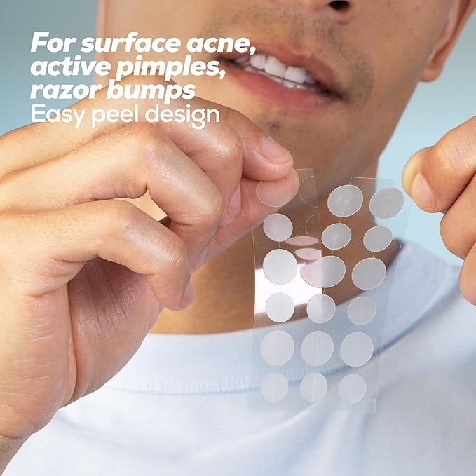 Hanhoo Men’s Blemish Patch, 36 Count, with Tea Tree, Aloe, and Bamboo, Acne Spot Treatment, Soothes Skin, Invisible Pimple Patches, Korean Skincare