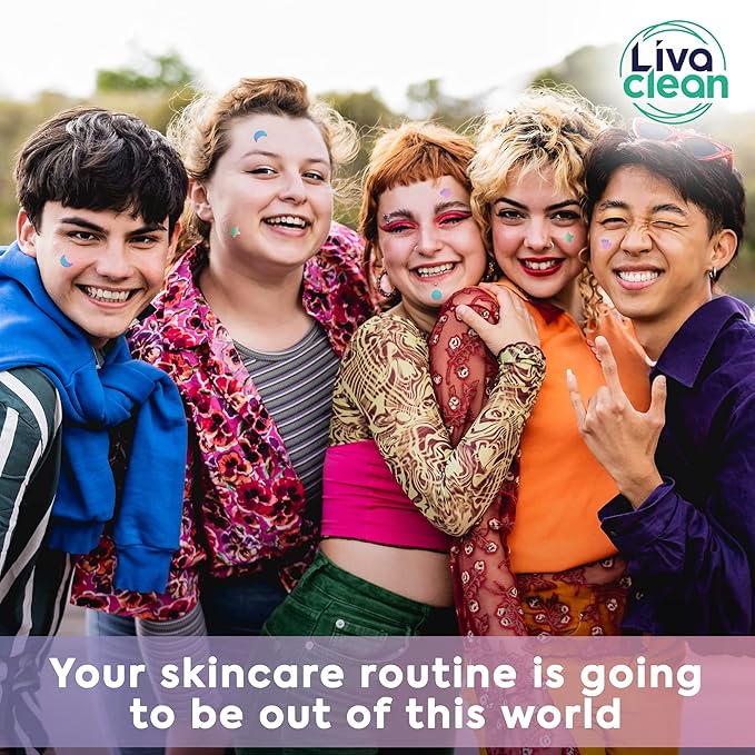 LivaClean 240 CT Holographic Cute Acne Patches - Space Edition w/Salicylic Acid & Tea Tree Oil for Face - Hydrocolloid Star Pimple Patches