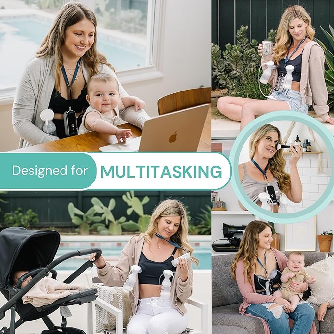 BabyBuddha Breast Pump 2.0, Wearable Electric Breastfeeding Pump with Soft Stimulation Mode, Portable, Hands-Free Milk Extractor, Hospital Grade, 3 Modes, 21 Suction Levels, 22 to 24mm Flange
