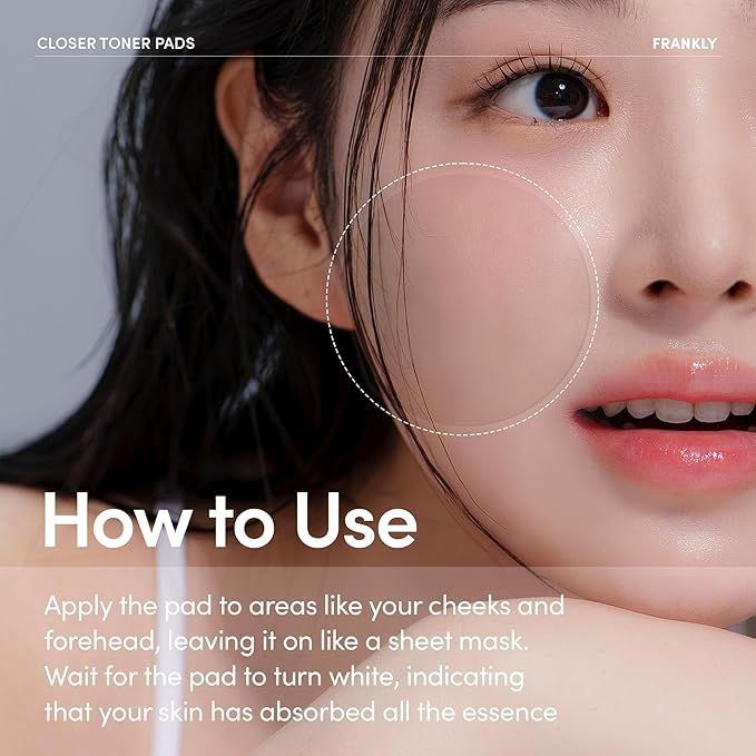 FRANKLY Pore Closer Toner Pads l Rice Jelly Pads with 9 Peptides, Vegan Collagen, Rice Extract l Pore Minimizer l Hydrating for All Skin Types l Korean Skin Care