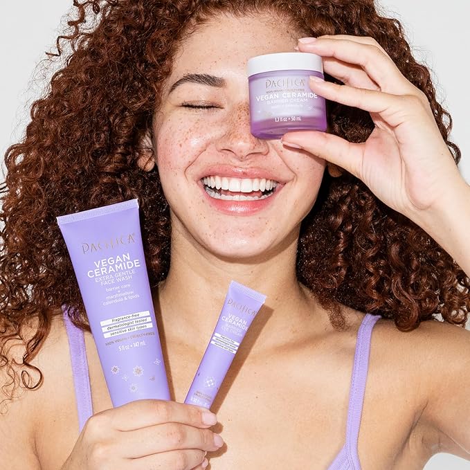 Pacifica Face Wash for Sensitive Skin Facial Cleanser Vegan Ceramide Barrier Repair Extra Gentle for Daily Fragrance Free for Sensitive Skin, Clean Beauty, Vegan & Cruelty-Free Dermatologist Tested