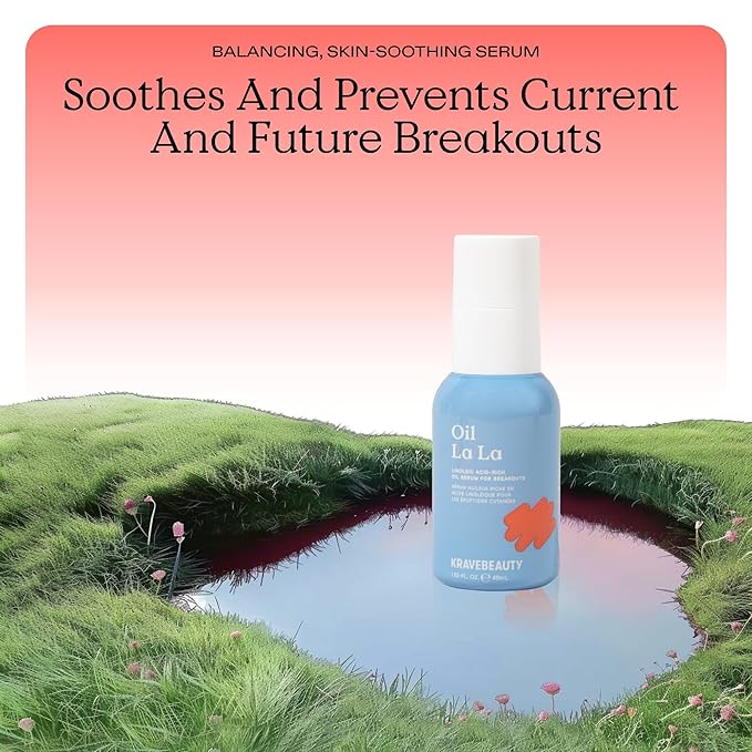 KraveBeauty Clear Skin Duo, Great Barrier Relief + Oil La La, Skin Soothing Serum Set, For Active Acne and Post-Breakout Skin, Vegan & Cruelty Free, 1.52 fl oz 1.52 fl oz