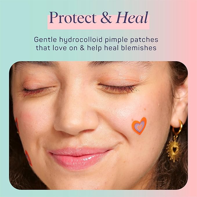 SpaLife Hydrocolloid Heart Pimple Patch Duo – Overnight Acne Patches for Blemishes, Redness & Oil Control – 62 Assorted Spot Patches for All Skin Types