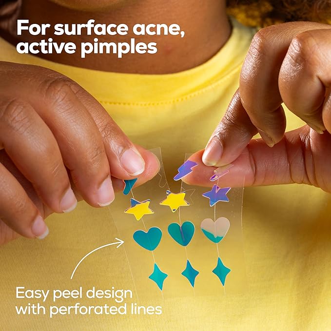 Hanhoo Cosmic Blemish Patch, 24 Count, Holographic Pimple Patches, Multi-shaped Zit Stickers, Reduces Size of Blemishes, Acne Spot Treatment, Gentle Blemish Care, Korean Skincare