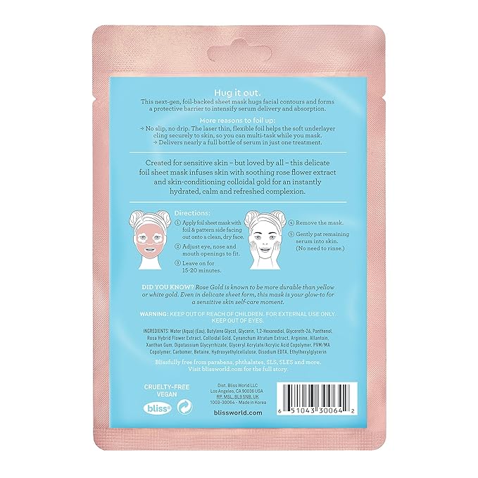 Bliss Skincare Sheet Masks - Sensitive Skin - Face Masks Pack - Biodegradable - 5pk