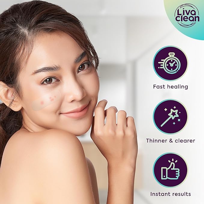 LivaClean 50CT Large Hydrocolloid Acne Patches - for Pore Spots Nose Face Cystic Pimple Zit Patch - Big Pimple Patches Hydrocolloid Bandages Strips Stickers Zit Patch XL