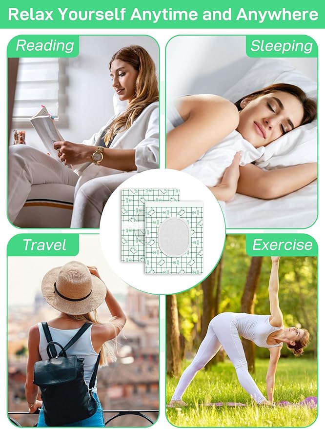 24Pcs Disposable Castor Oil Patches PU Film, Self-Adhesive Castor Oil Pack Wraps with Organic Cotton Pad for Belly Button Waist Stomach Shoulder, Anti Leakage, Water-Resistant, 4.7x5.9 Inch