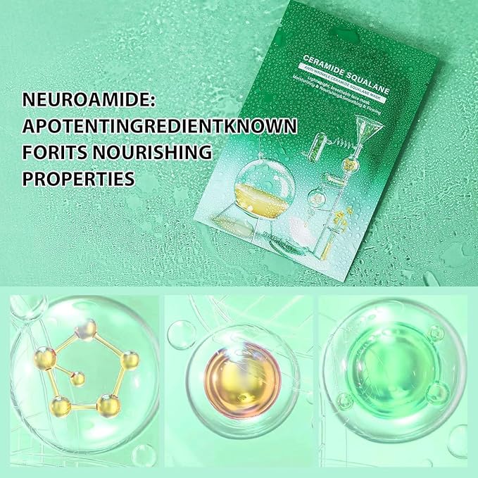 10 Sheets Face Masks Skincare for All Skin Types, Anti-Wrinkles Facial Sheet Masks for Women, Hydrating and Moisturizing Face Masks Suitable for Sensitive Skin, Bulk Facial Mask for Spa