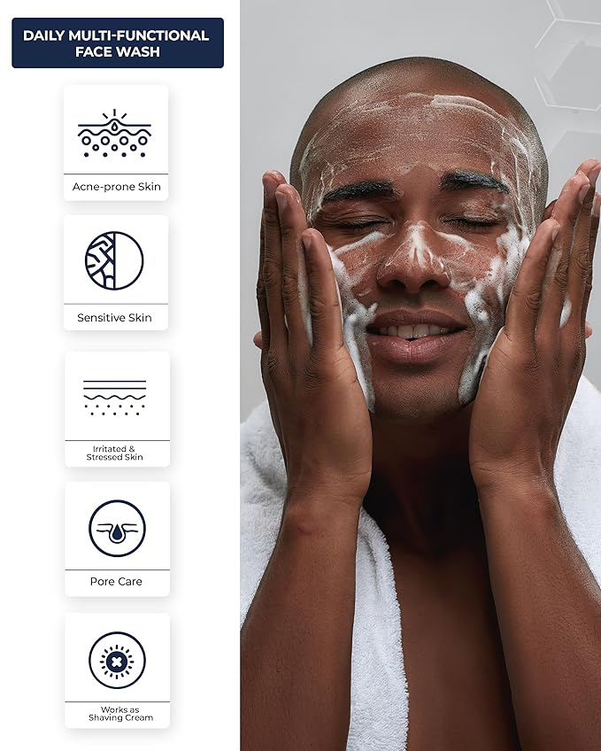 CENTELLIAN 24 Homme Cleansing Foam with TECA and Centella Asiatica for Soothing, Refreshing, and Pore-Cleaning - Gentle Daily Face Wash & Shave for Men for Sensitive Acne Prone Oily Skin (4.05 fl oz)