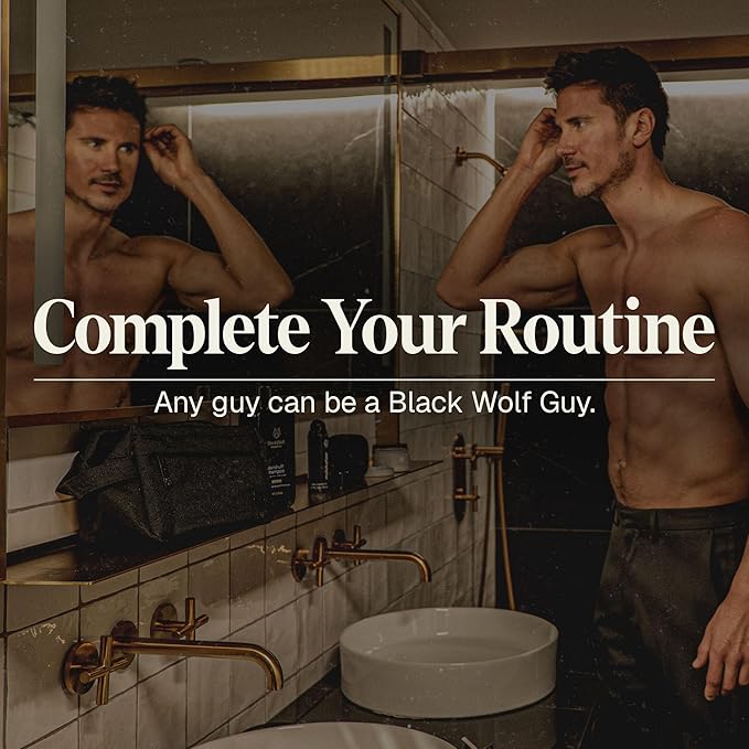 Black Wolf Men’s Charcoal Powder Face Wash, 5 Fl Oz - Facial Cleanser Removes Unwanted Impurities from Your Skin and Soothes Irritation