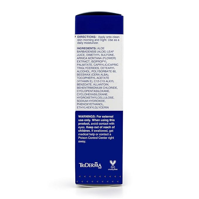 TriDerma Facial Redness Relief Gentle Face Cream, Soothing & Relieving Daily Moisturizer for Redness, Repair Uneven Skin Tone, Irritated or Sensitive Skin | Day/Night | (2.2 Oz. Tube)