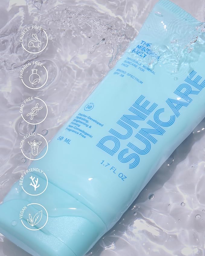 The Mineral Melt - Clear Mineral Sunscreen For Face - Broad Spectrum SPF 30 Sunblock. Clinically-proven Anti-Aging, Sun Protector Hydrating, Skin-Brightenings, Fragrance Free (1.7 Fl Oz)