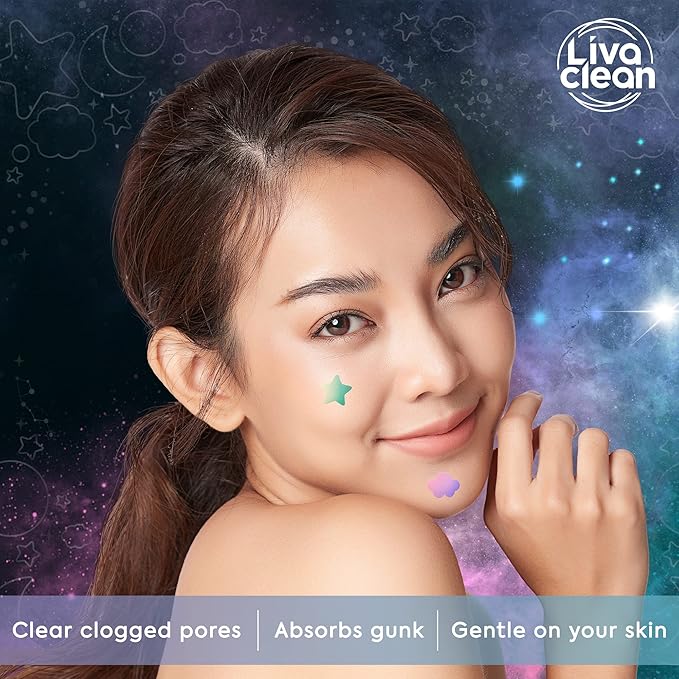 LivaClean 240 CT Holographic Cute Acne Patches - Space Edition w/Salicylic Acid & Tea Tree Oil for Face - Hydrocolloid Star Pimple Patches