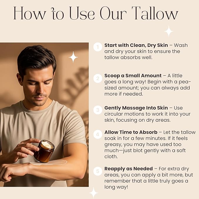 Helichrysum Gymnocephalum Whipped Beef Tallow Balm Cream for Face & Body Age Defying Hydrating, Skin Healing, Full Body Hydration, Multipurpose Balm 2 Oz