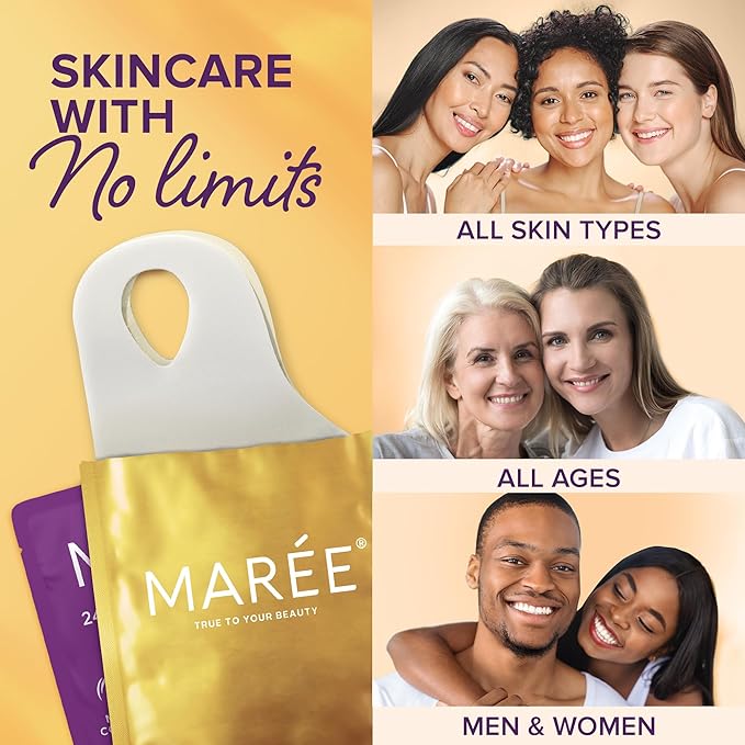 MAREE V Line Lifting Mask with 24K Gold – Deep Collagen Face Mask for Women – Jawline Shaper with Retinol & Hyaluronic Acid – Double Chin & Neck Tightening Mask for Face Lift – 5 PACK