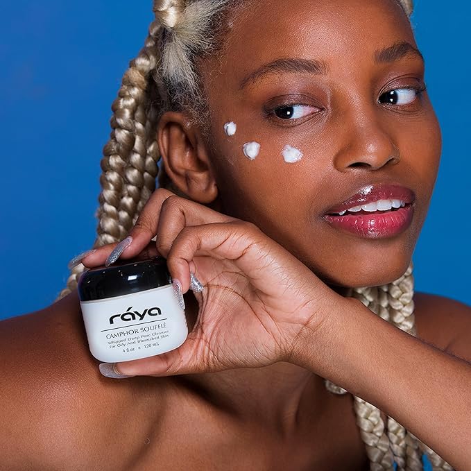 Raya Camphor Soufflé Facial Cleanser (101) - pH-Balanced Blemish Facial Wash for Oily & Break-Out Skin, Blackheads & Whiteheads, Clarify Pores, Refreshing Camphor Formula, Smooth Complexion - 4oz