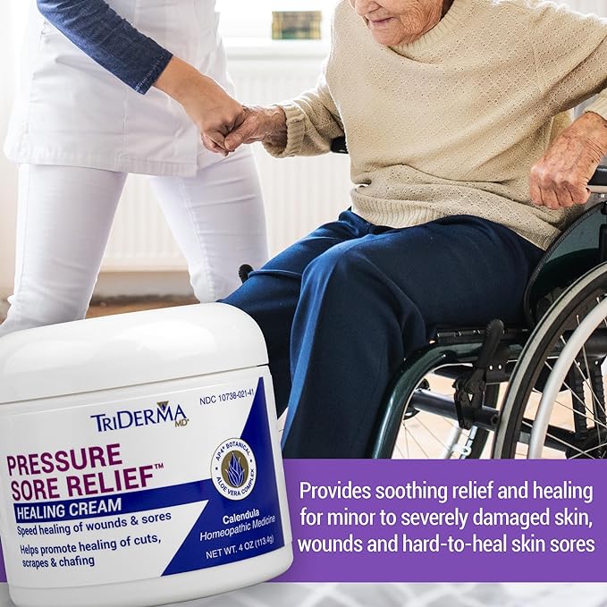 TriDerma Pressure Sore Relief Healing Cream Pack of (4) 4 Ounce Jars