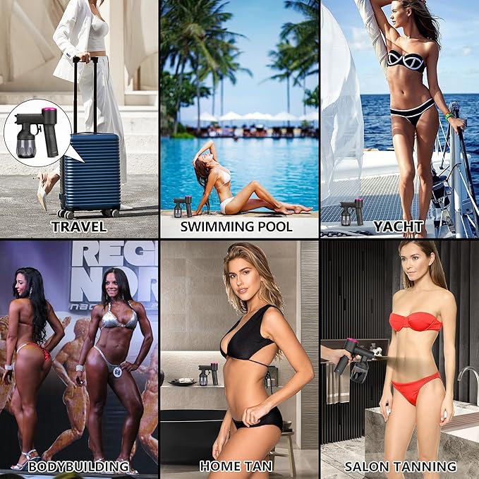 Cordless Spray Tan Machine Portable Beach Tanning Machine Hose-less and Rechargeable Airbrush Tan Machine Self-Tanners With Carry Case Used for Beach Tan Home Tan Salon DIY Tan Mobile Tan