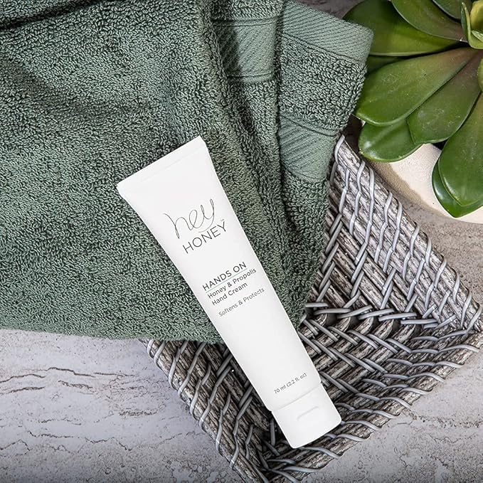 Hey Honey Skincare Hands On | Hydrating Extremely Dry Hand & Elbow Cream | Powered with Shea Butter, Honey & Propolis | Designed To Soften & Protect Skin Cracking | 2.2 Oz