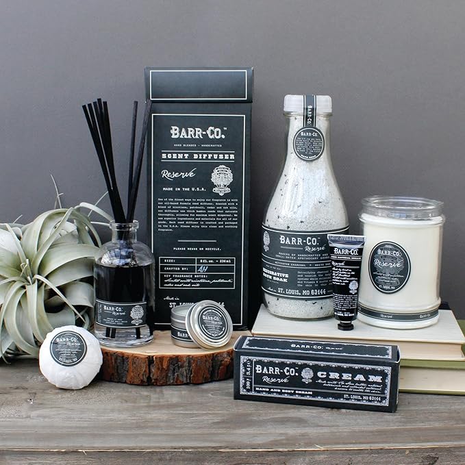 BARR-CO. Reserve Hand & Body Cream, Woody Patchouli & Nicotene Aroma, Body Cream for Dry Cracked Skin, Suitable for Aging Crepey Skin, Moisturizing Shea Butter Cream, 3.4 oz