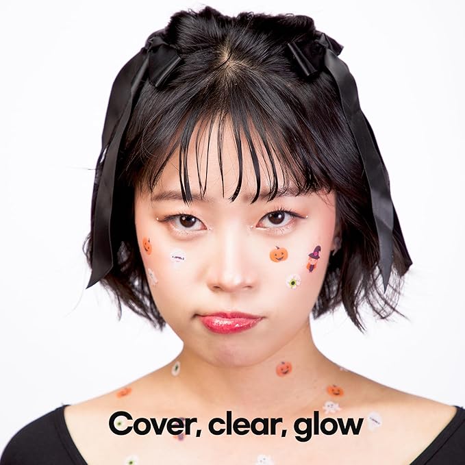 Epielle Acne Patch Shapes Edition, Acne Patches with Hydrocolloid Dressing, Fun for Parties, Sleepovers, Girls' Nights, Halloween Parties, Girls' Gift (Halloween Patch, 75ct)